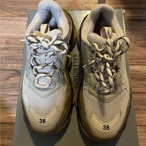 Balenciaga Beige and White Sneakers